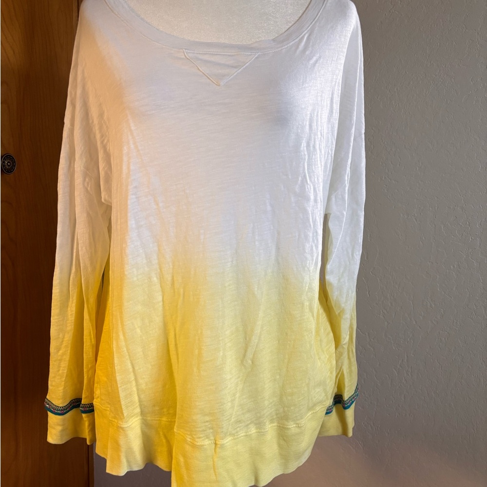 Pitusa Dip Dyed Long Sleeve Top Women’s Size L - Pima Cotton Blend